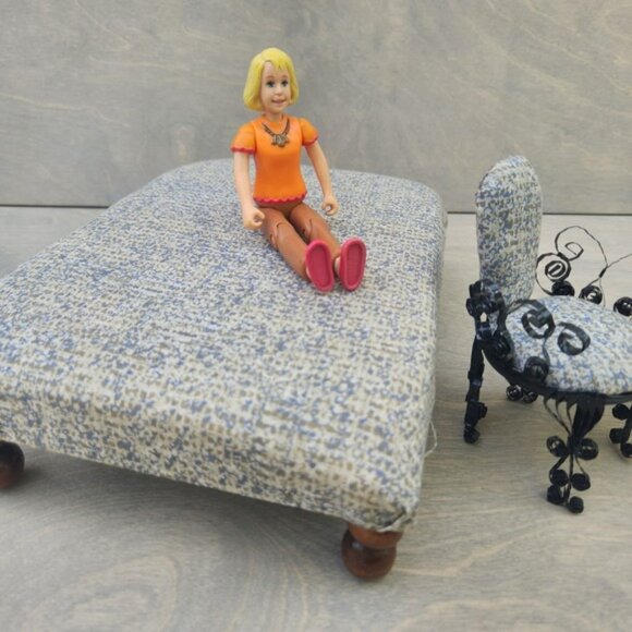 mini furniture sold on Temu United States Miniature Dollhouse Living‎ Room Furniture Set Table Chairs Ottoman Recycled Tin